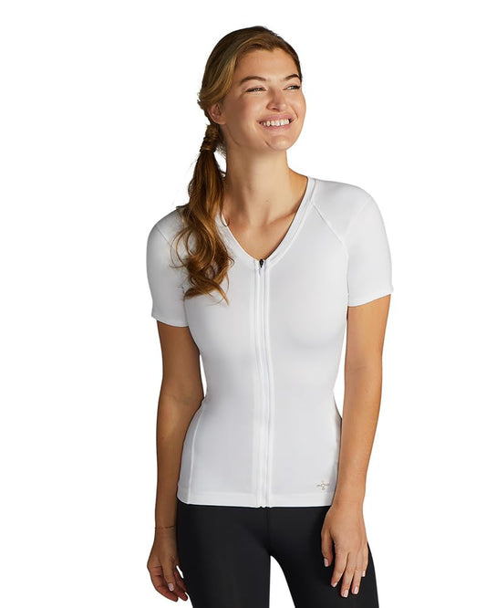 Tommie Copper Short Sleeve Women's Compression Shirt, Full Back Support Shirt