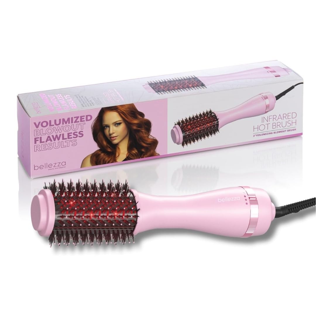 Bellezza Infrared Blowout Brush | 2" Professional Hot Brush (Pink)