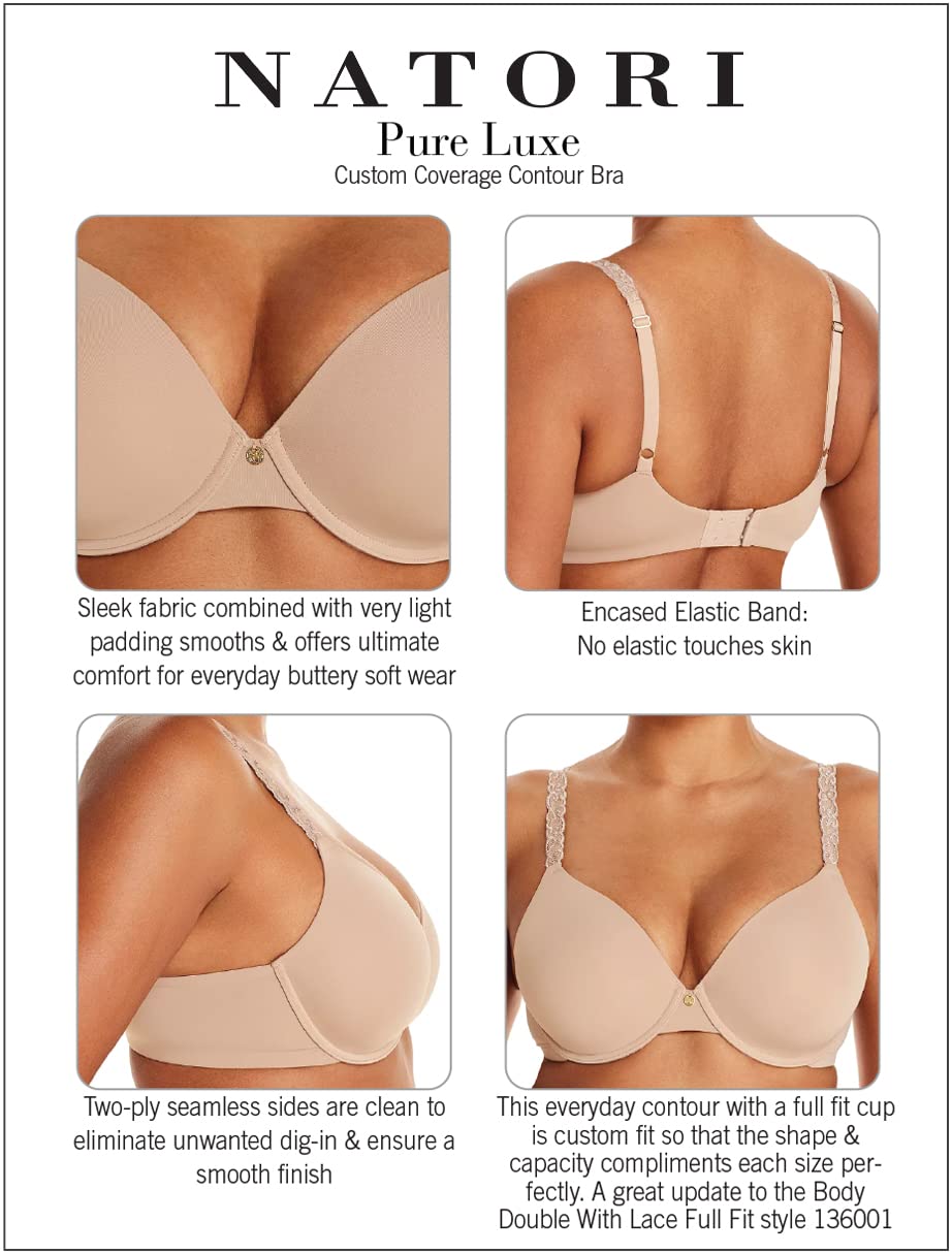 Natori Women's Pure Luxe Custom Coverage Contour Bra, Cafe, 32G