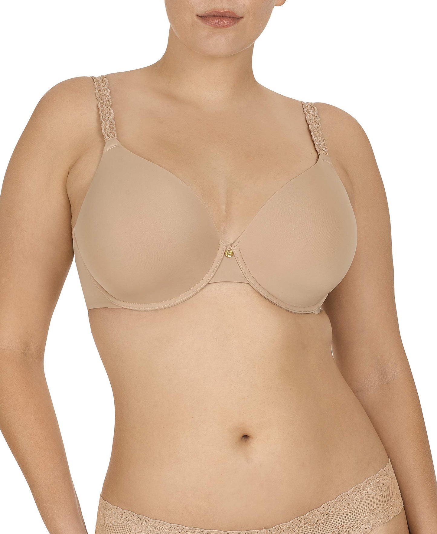 Natori Women's Pure Luxe Custom Coverage Contour Bra, Cafe, 32G