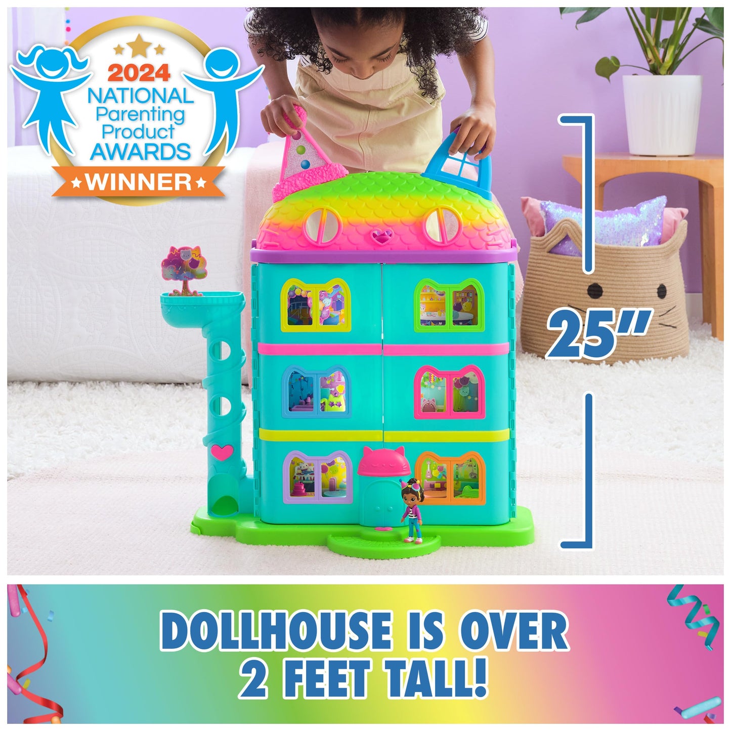 Gabby and the Magic House – Interactive Dollhouse with 1 Figurine + 15 Accessories