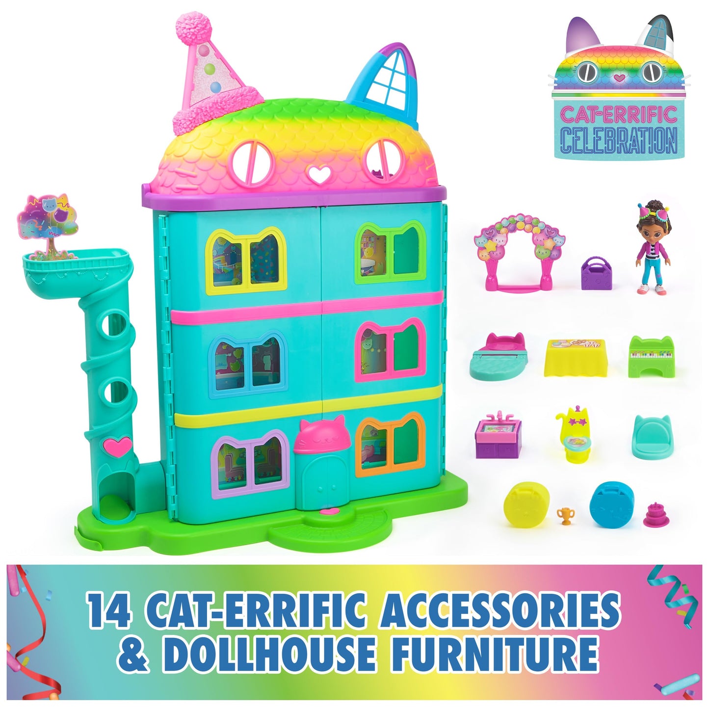Gabby and the Magic House – Interactive Dollhouse with 1 Figurine + 15 Accessories
