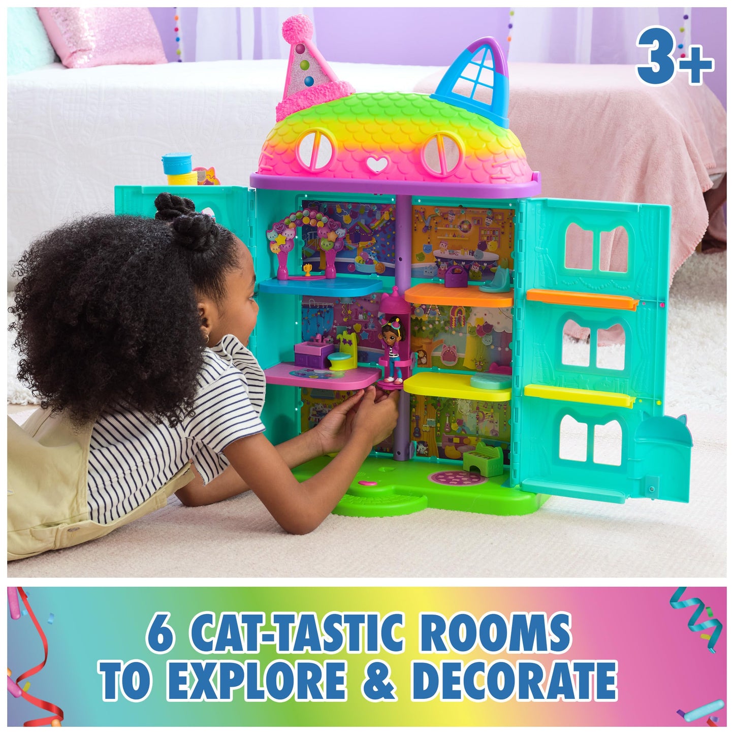 Gabby and the Magic House – Interactive Dollhouse with 1 Figurine + 15 Accessories
